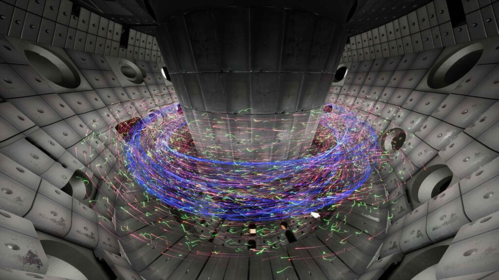 Visualisation of plasma in a tokamak. © 2024 EPFL / Laboratory for Experimental Museology (EM+) - CC-BY-SA 4.0